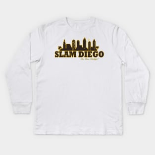 SLAM DIEGO - San Diego City Skyline - The Friar Faithful Kids Long Sleeve T-Shirt
